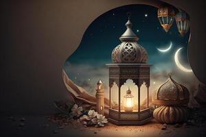 Ramadan Holiday Background. Illustration AI Generative photo