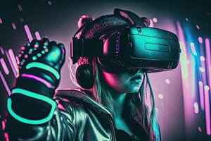 Future digital technology metaverse game and entertainment. Illustration photo