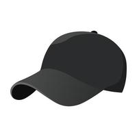 negro béisbol gorra, aislado en blanco antecedentes. lado vista. frente ver vector