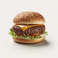 Burger isolated on white background. Illustration photo