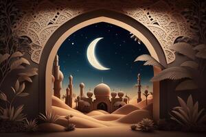 Festive photo ramadan kareem background. Illustration