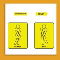 baño iconos, baño señales, y hombres y mujer vector ilustraciones.