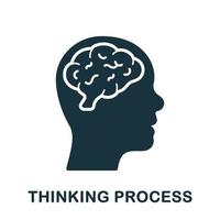 Idea, Brainstorm, Imagination and Cognition Silhouette Icon. Thinking Process Glyph Pictogram. Human Making Decision Solid Sign. Intellectual Innovation Symbol. Isolated Vector Illustration.