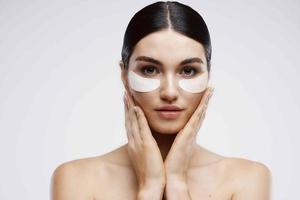 woman holding face rejuvenation clean skin cosmetics close-up photo