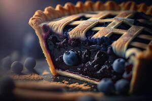 festive delicious blueberry pie. Illustration photo
