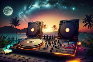 Music night party background. Illustration photo