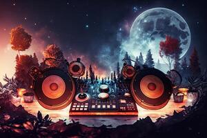 Music night party background. Illustration photo