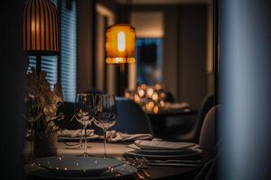 luxury restaurant interior. Illustration photo