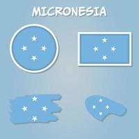 Map of Federated States of Micronesia in Federated States of Micronesia flag colors. vector