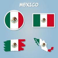 vector ilustración de mexico mapa con bandera.