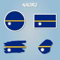 Nauru Flag National Oceania Emblem Icon Vector Illustration Abstract Design Element.