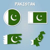 Pakistan map with flag inside it, modern Map Vector Concept with flag.