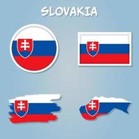 Czech Republic map with Czech flag background. vector