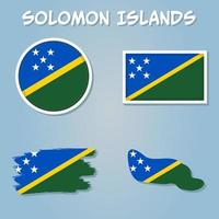 Solomon Islands map vector, Solomon Islands flag vector, isolated Solomon Islands. vector