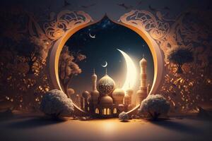 Festive photo ramadan kareem background. Illustration