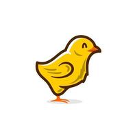 chick logo icon, smile little chicken, Vector illustration of cute yellow baby chicken cartoon character for children and mascot design