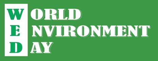 World Environment Day Banner Logo White and Green Combination Vector