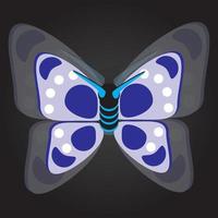 un mariposa con azul y blanco lugares 2d animación ilustración vector