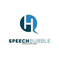 Initial Letter H Speech Bubble Icon Vector Logo Template Illustration Design