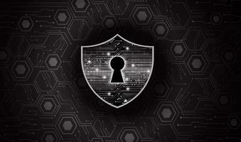 Modern Cybersecurity Technology Background with lock and shield vector