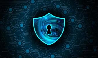 Modern Cybersecurity Technology Background with lock and shield vector