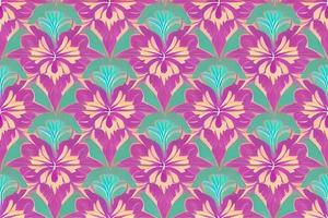 Abstract magenta or purple natural flower, floral, and leaves seamless pattern background. Flower and leaf clip illustration watercolor texture wallpaper. photo