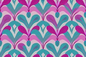 Abstract magenta or purple natural flower, floral, and leaves seamless pattern background. Flower and leaf clip illustration watercolor texture wallpaper. photo