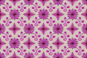 Abstract magenta or purple natural flower, floral, and leaves seamless pattern background. Flower and leaf clip illustration watercolor texture wallpaper. photo