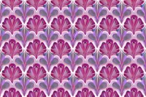 Abstract magenta or purple natural flower, floral, and leaves seamless pattern background. Flower and leaf clip illustration watercolor texture wallpaper. photo