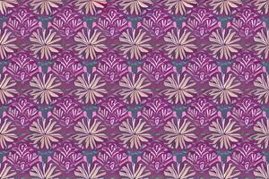 Abstract magenta or purple natural flower, floral, and leaves seamless pattern background. Flower and leaf clip illustration watercolor texture wallpaper. photo