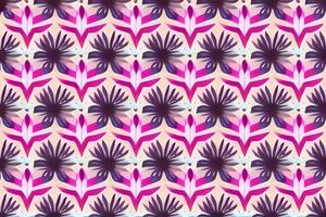 Abstract magenta or purple natural flower, floral, and leaves seamless pattern background. Flower and leaf clip illustration watercolor texture wallpaper. photo