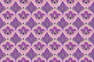 Abstract magenta or purple natural flower, floral, and leaves seamless pattern background. Flower and leaf clip illustration watercolor texture wallpaper. photo