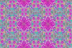 Abstract magenta or purple natural flower, floral, and leaves seamless pattern background. Flower and leaf clip illustration watercolor texture wallpaper. photo