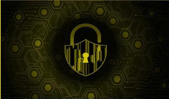 Modern Cybersecurity Technology Background with padlock vector