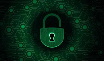 Modern Cybersecurity Technology Background with padlock vector