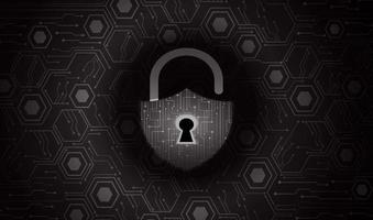 Modern Cybersecurity Technology Background with padlock vector