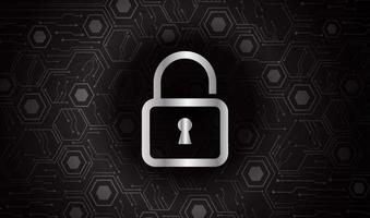 Modern Cybersecurity Technology Background with padlock vector