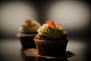 Awesome Carrot Cupcakes. Illustration photo