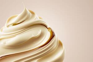 Macro cream moisturizer smear a wavy texture on a white. Illustration photo