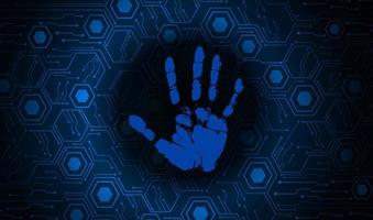 Modern Cybersecurity Finger Print on Technology Background vector