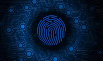 Modern Cybersecurity Finger Print on Technology Background vector