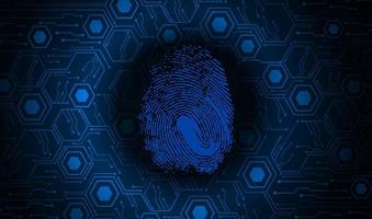 Modern Cybersecurity Finger Print on Technology Background vector