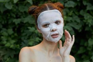 Woman with face mask photo