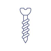 tornillo sencillo lineal icono. herramienta para construcción, reparar. equipo para ingenieros, mecánica. describir. logo, símbolo, firmar para móvil concepto y web diseño. vector ilustración, blanco antecedentes