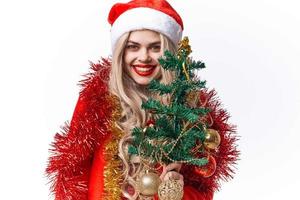 woman wearing santa costume decoration holiday christmas fashion photo