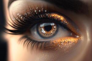 beautiful woman's eyes and lashes. Illustration photo