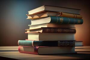 A stack of hardcover literary books. Illustration photo