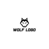 Elegant and modern wolf head logo concept. Black animal on white background vector