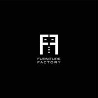 Elegant concept logo design for Furniture fabric Two letters F in the shape of a small close vector