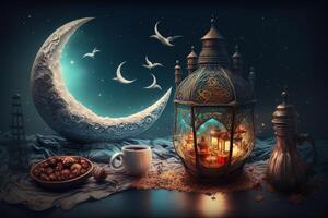 Festive photo ramadan kareem background. Illustration